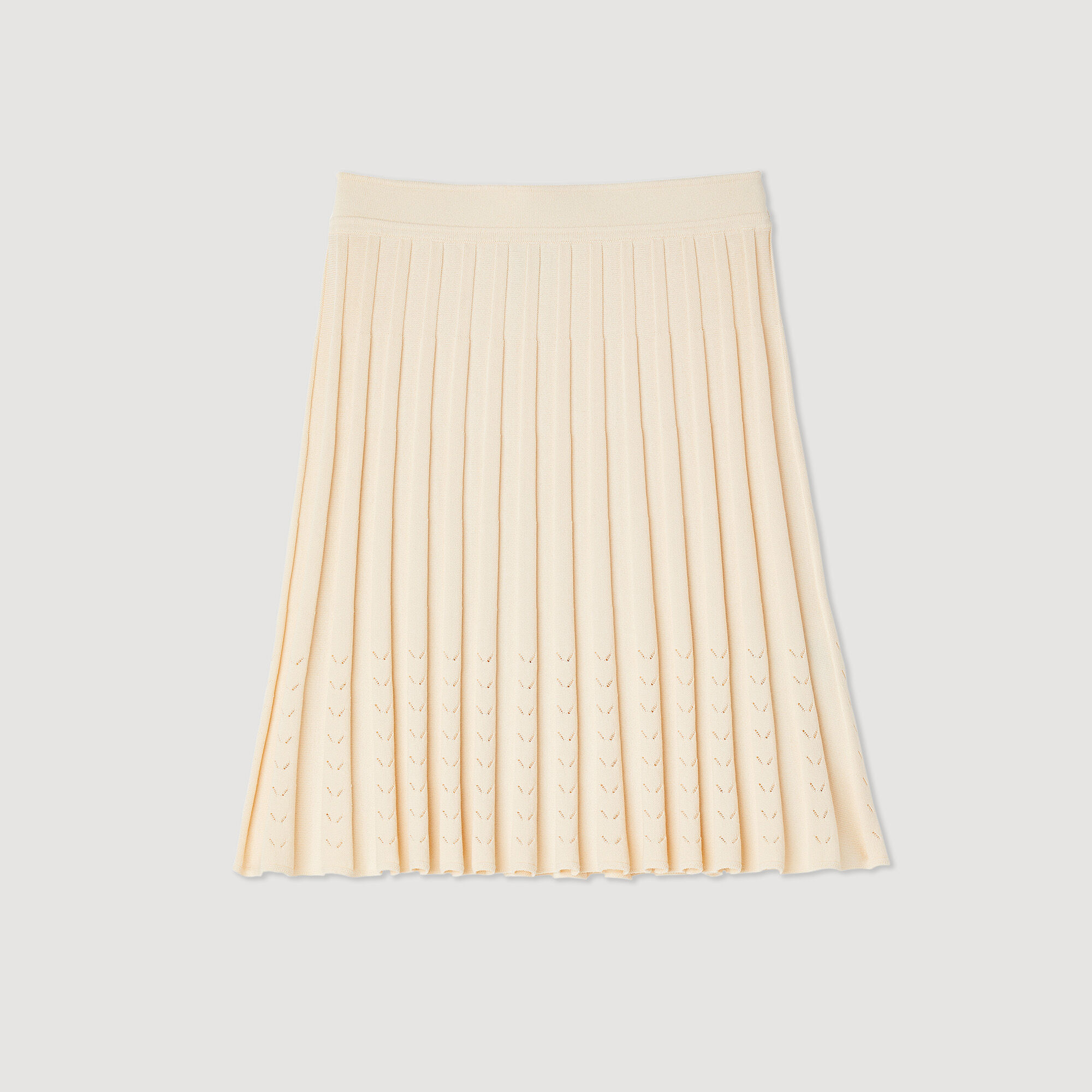 Short pleated knit skirt