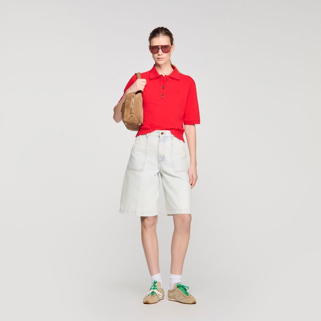 Fancy button polo shirt