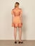 Ruffled dress with small heart print