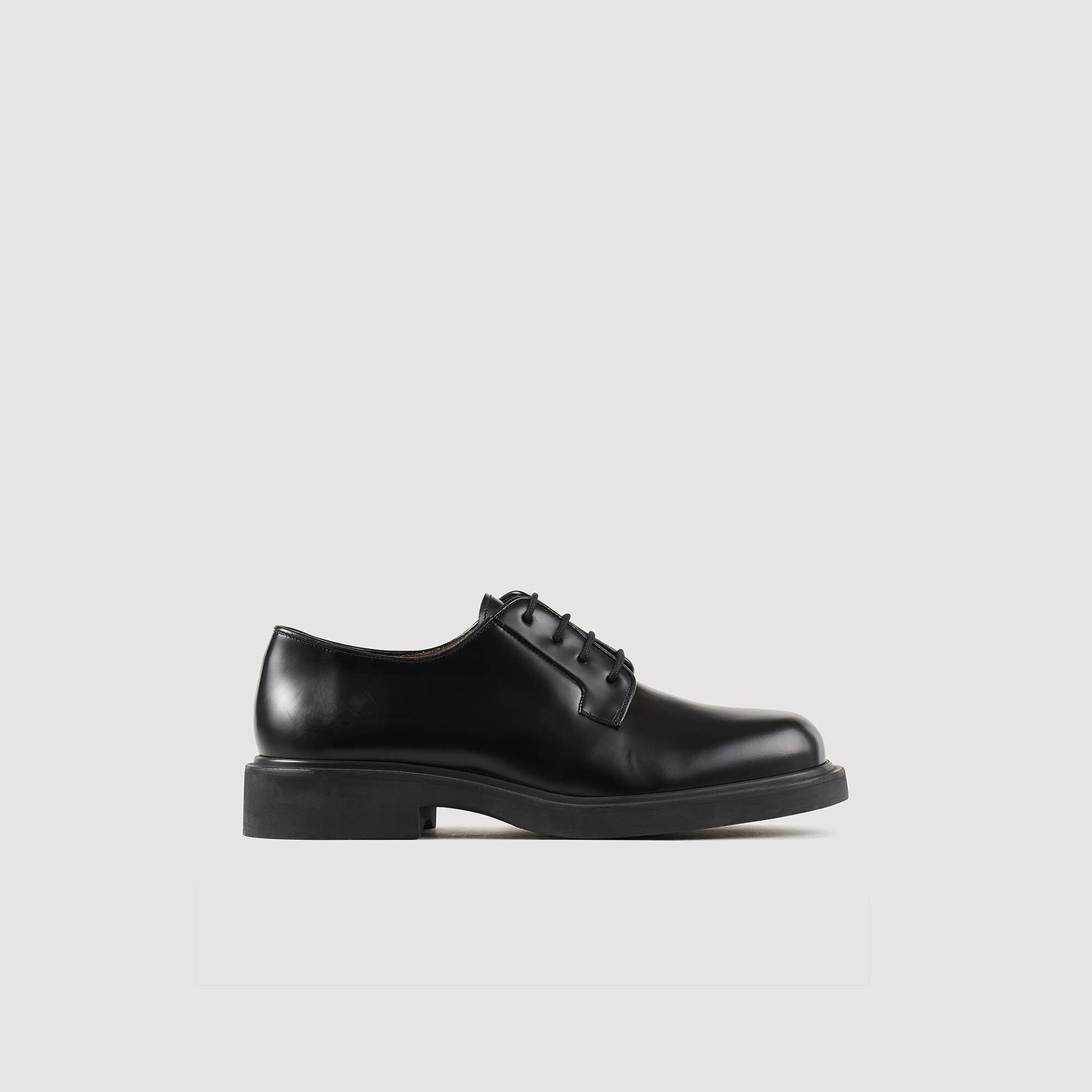 Patent leather derbies black gray for Men Sandro Paris