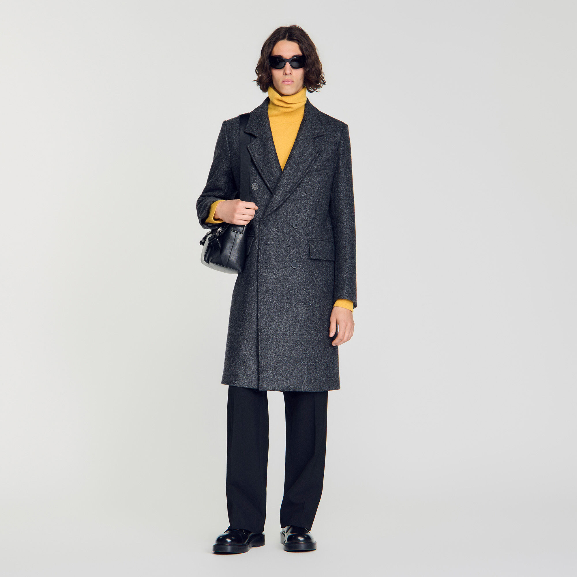 Double-breasted virgin wool coat - Men | Sandro