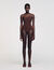 Asymmetric leotard with bead detail