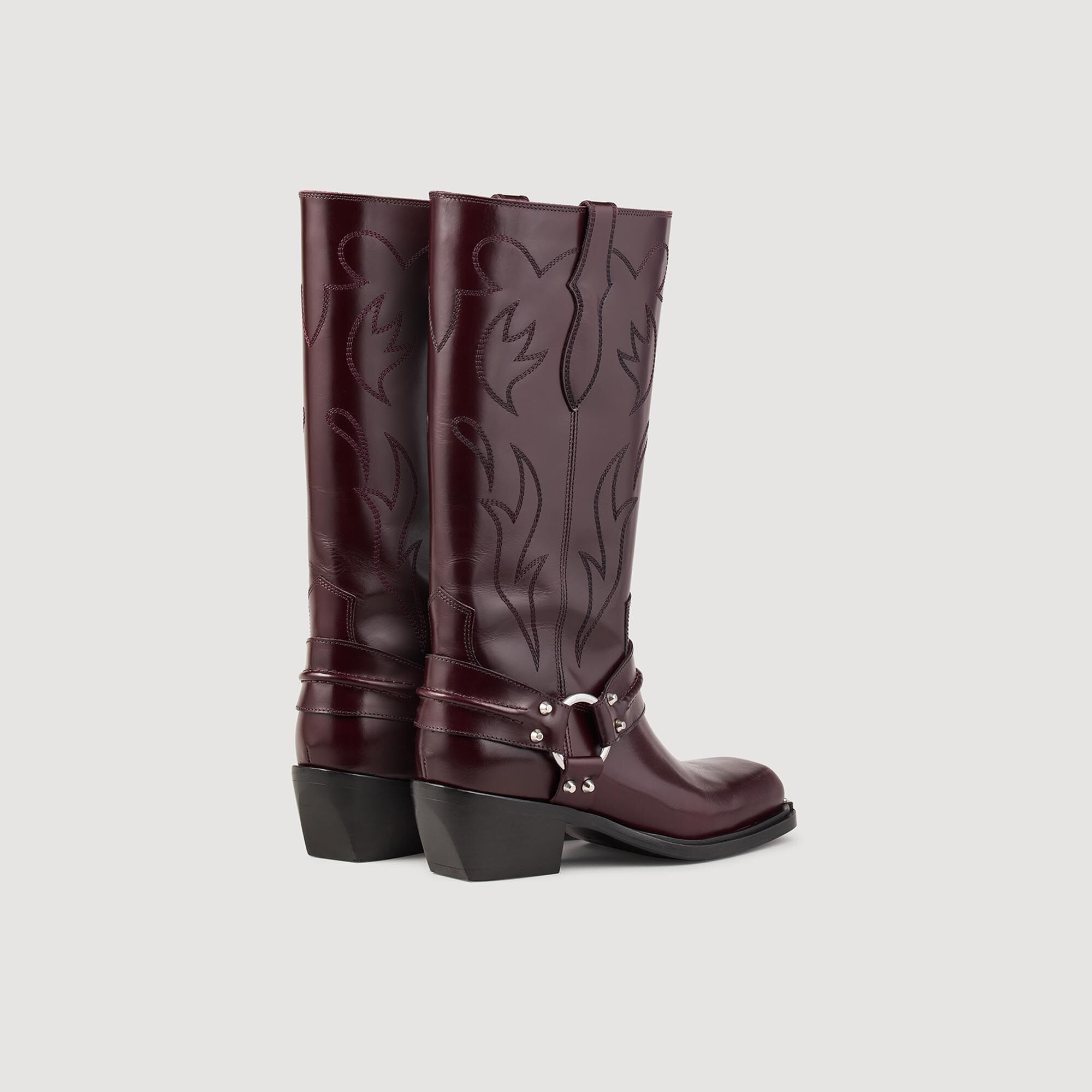 Tall boots with square toes