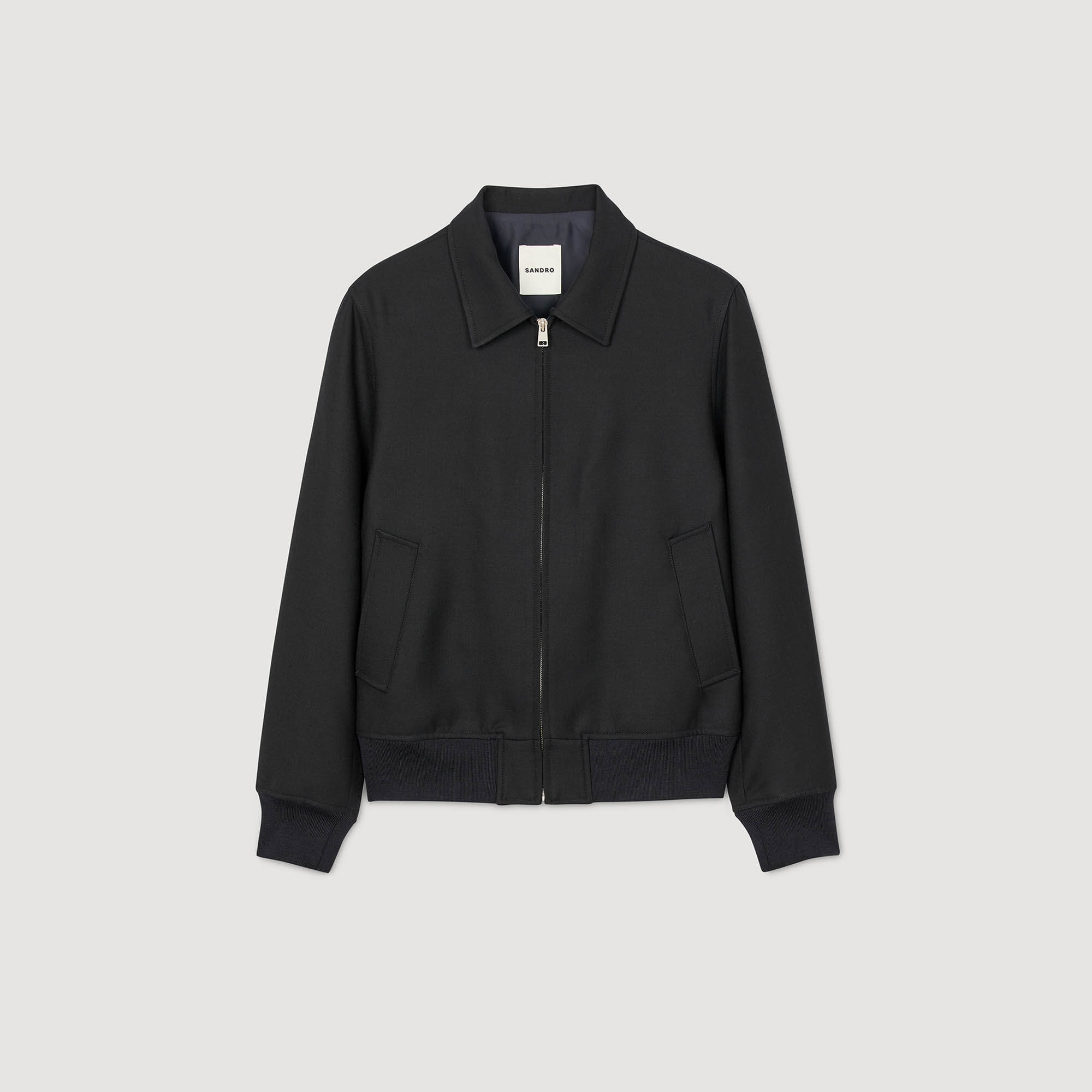 Zip-up jacket blue for Men | Sandro Paris