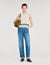 Wide-leg striped jeans