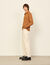 Hand-knitted effect polo sweater