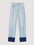 Faded jeans with contrasting cuffs