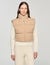 Short sleeveless wool puffer jacket