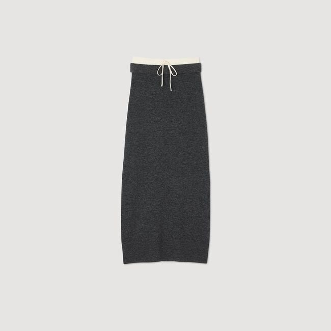 Long double waistband skirt