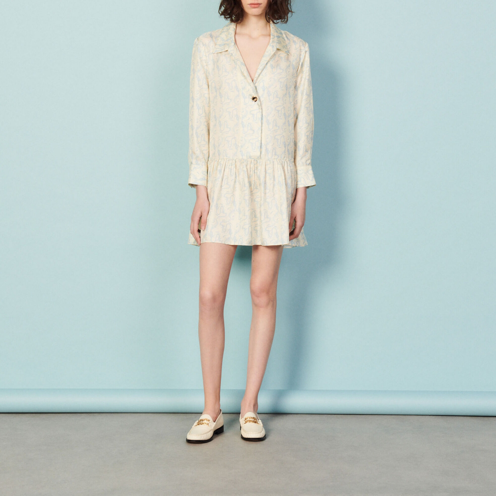 Printed silk dress