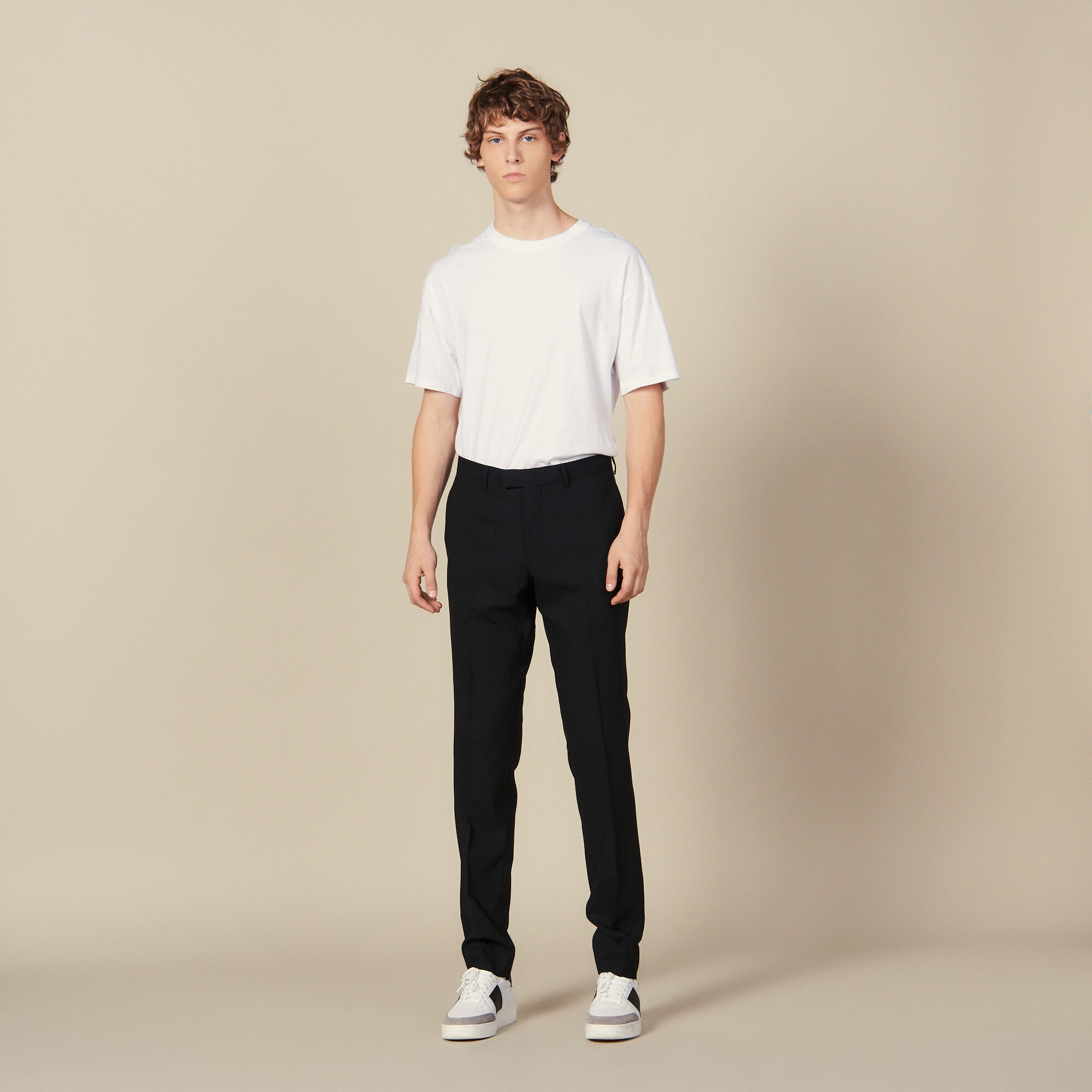 Classic wool suit trousers
