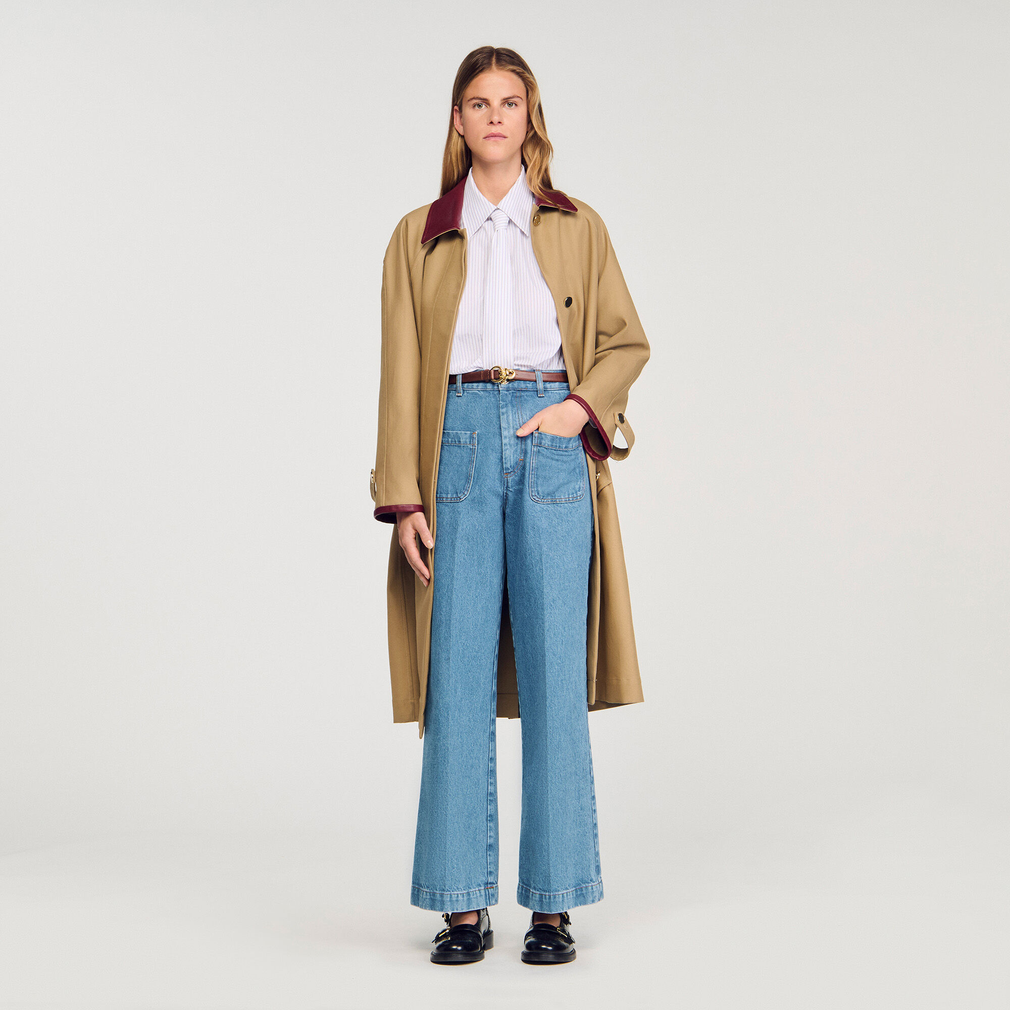 Blue Denim Flared Jeans Dior Denim Jacket Womens Denim Outfits