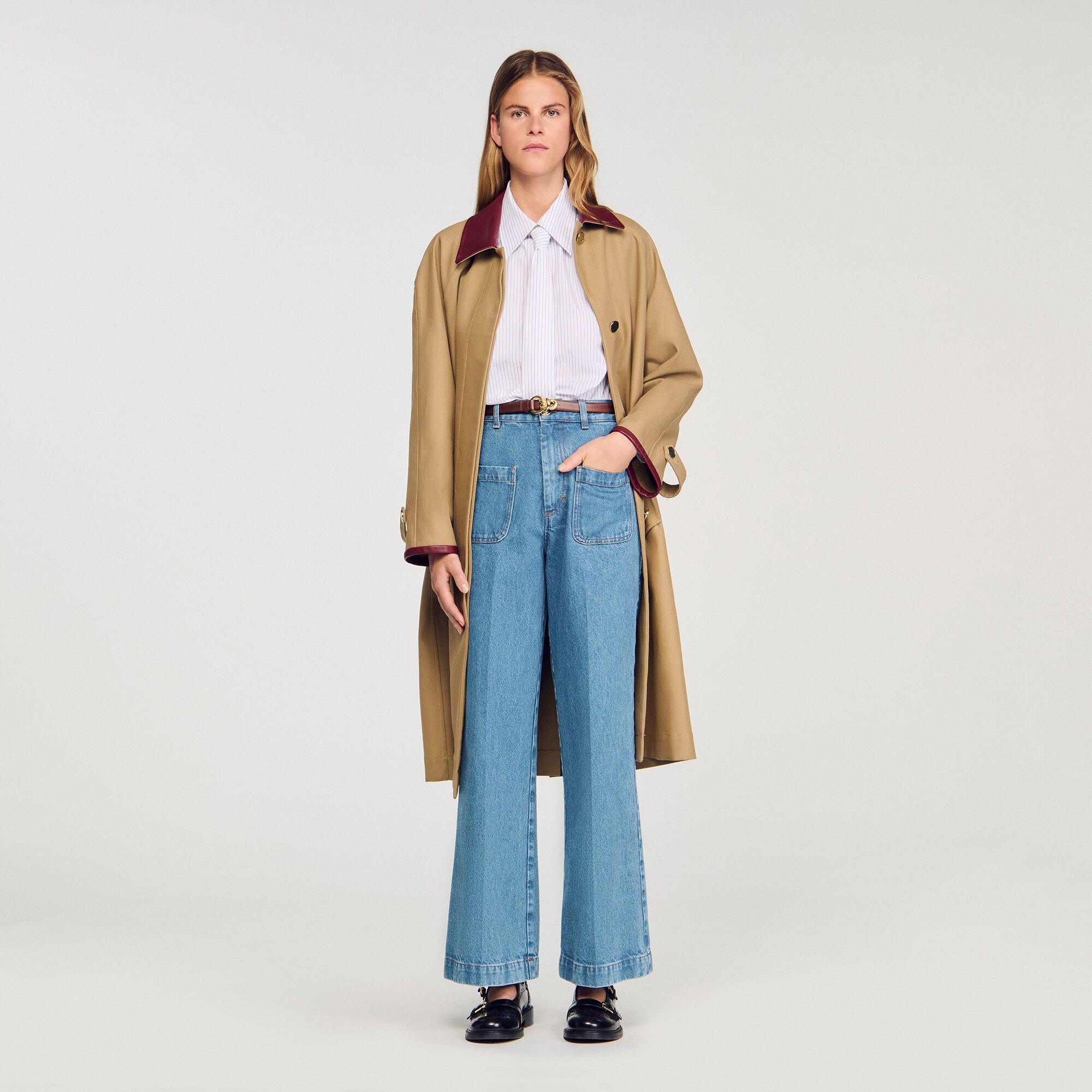 Wide-leg high-rise jeans