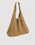 Logo split leather hobo bag