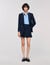 Short striped pleated skirt