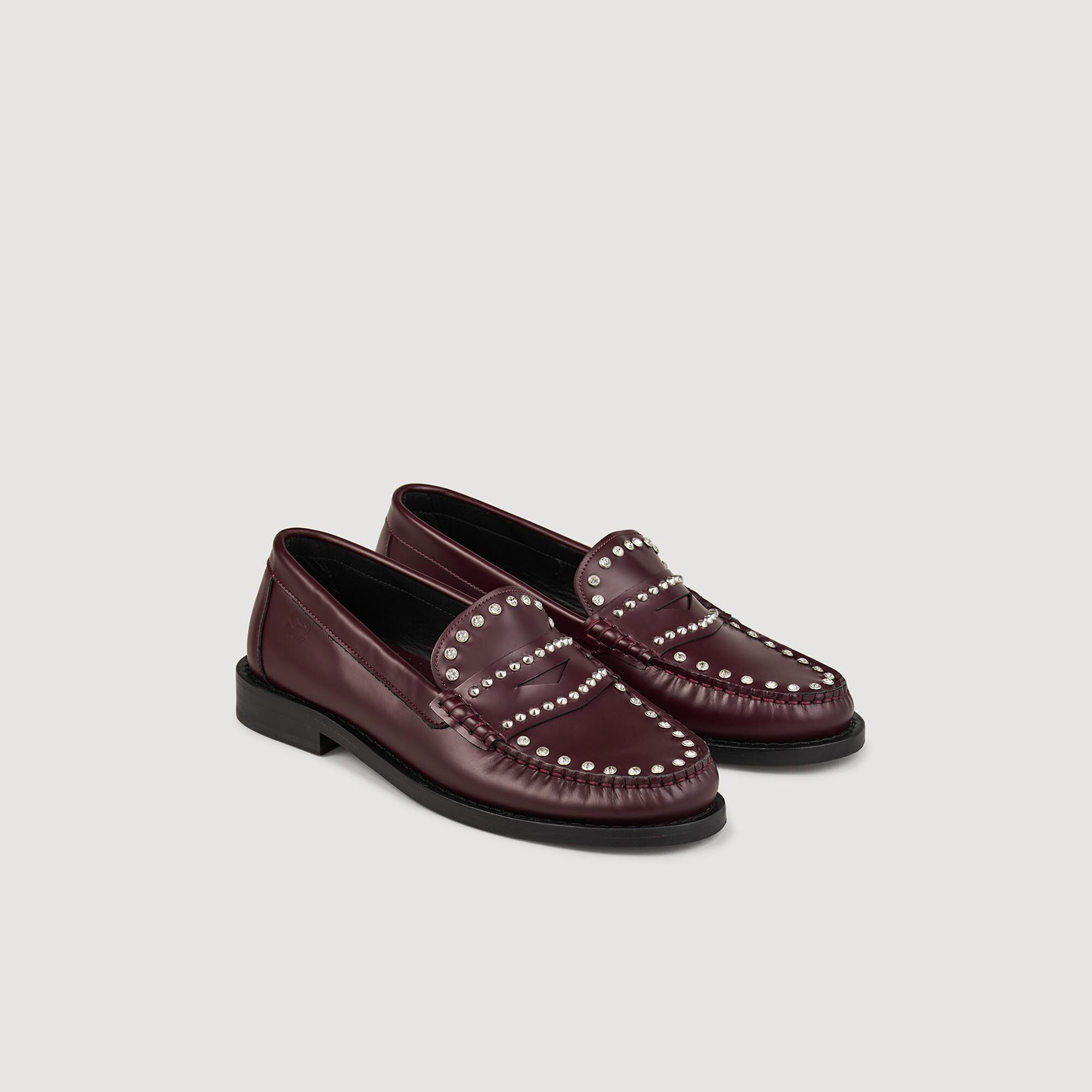 Maroon Loafers With Spikes Burgundy Loafers With Spikes