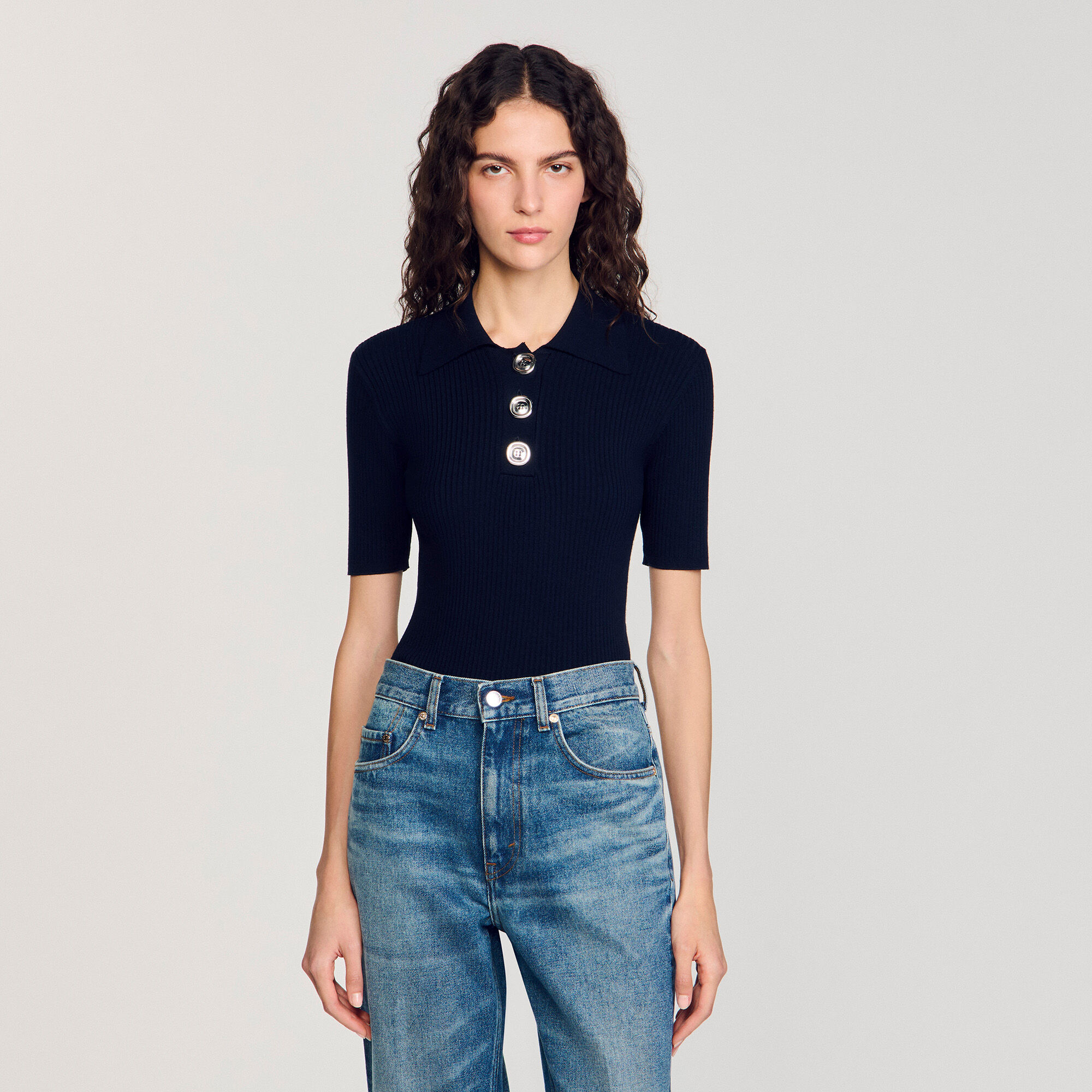 Polo-neck jumper