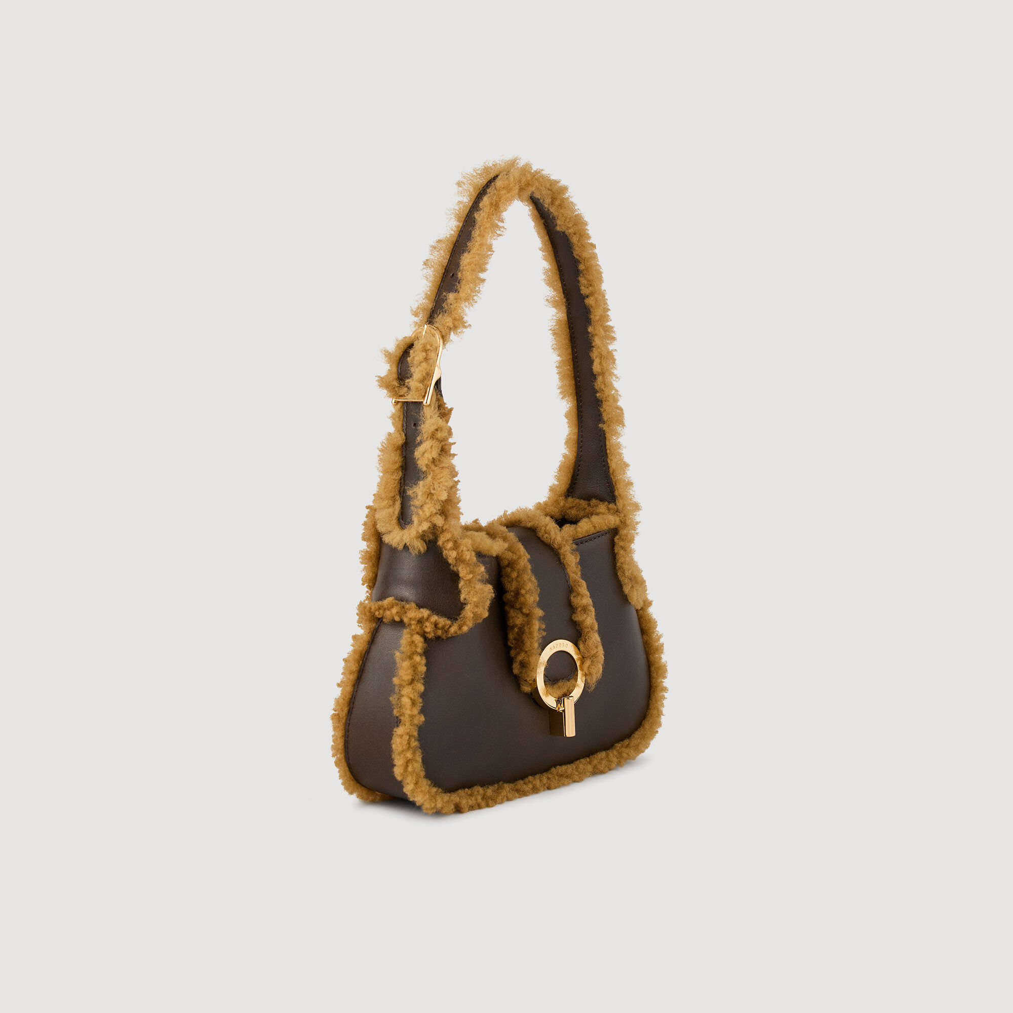 Leather and shearling Janet bag
