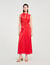 Draped satin-effect dress