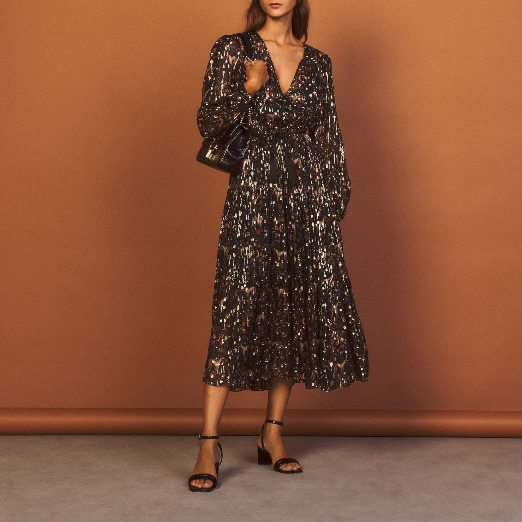 Long dress with lurex