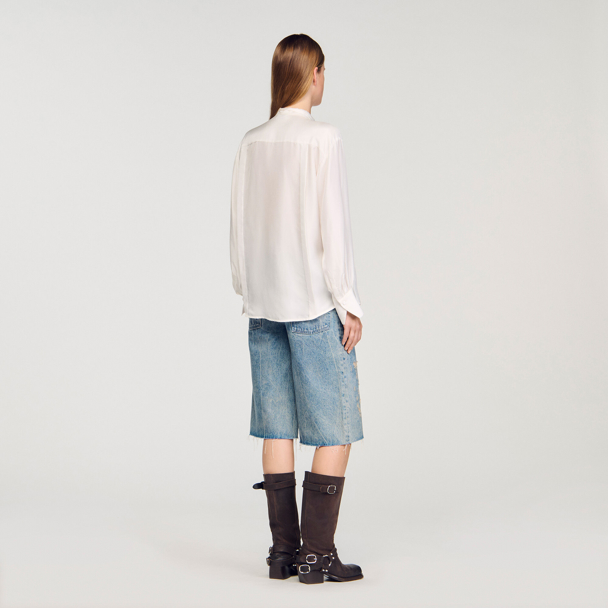 Silk lavallière shirt