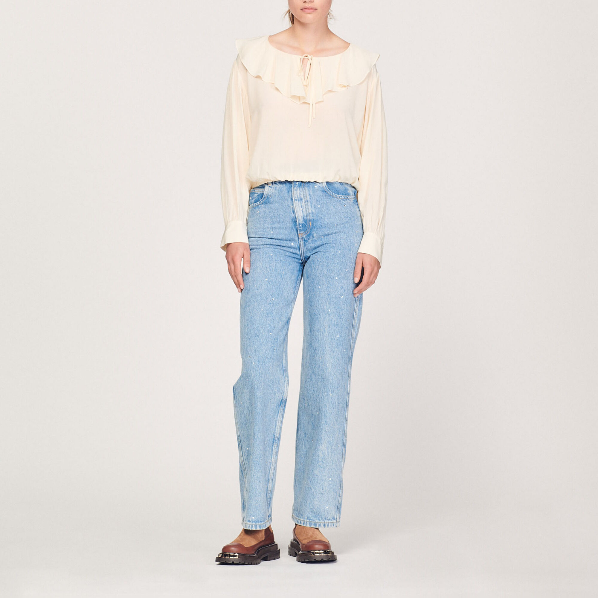 Flowing ruffled blouse