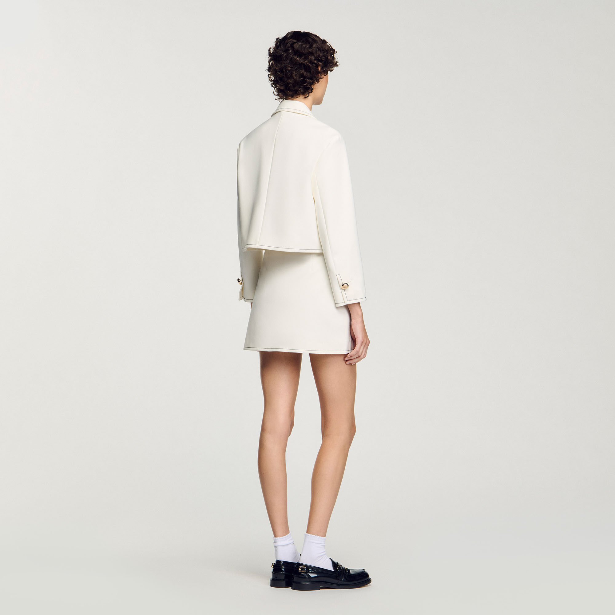 Peter Pan collar cropped jacket