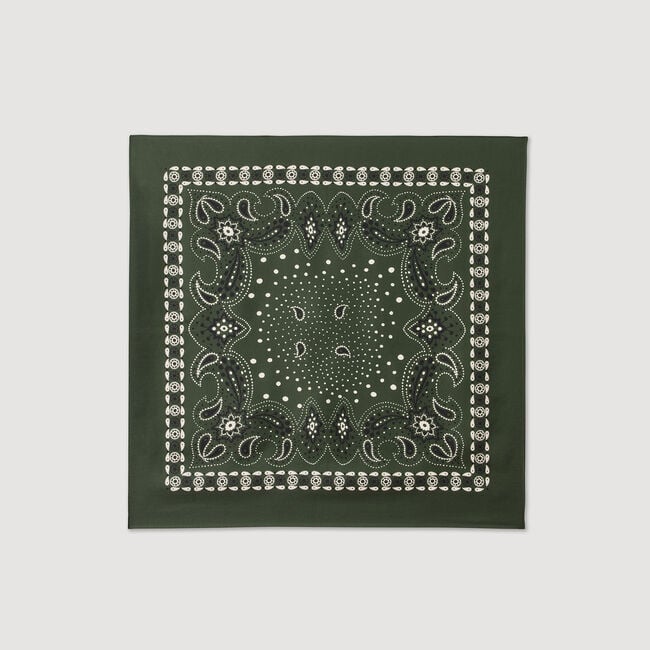 Silk bandana print scarf