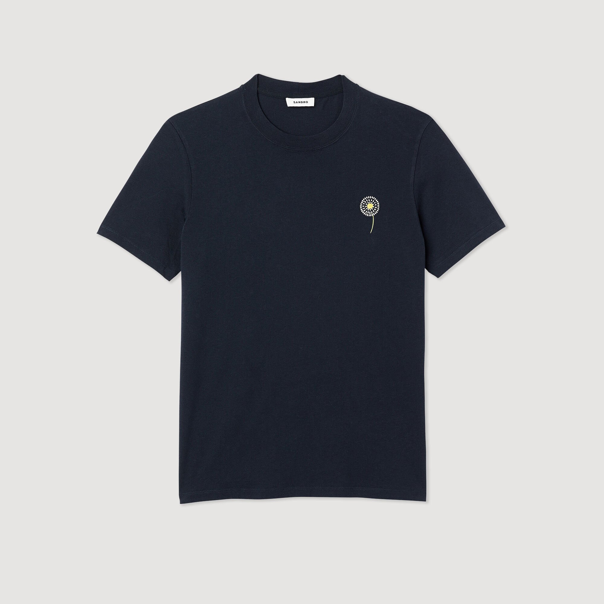 Cotton T-shirt with Dandelion embroidery