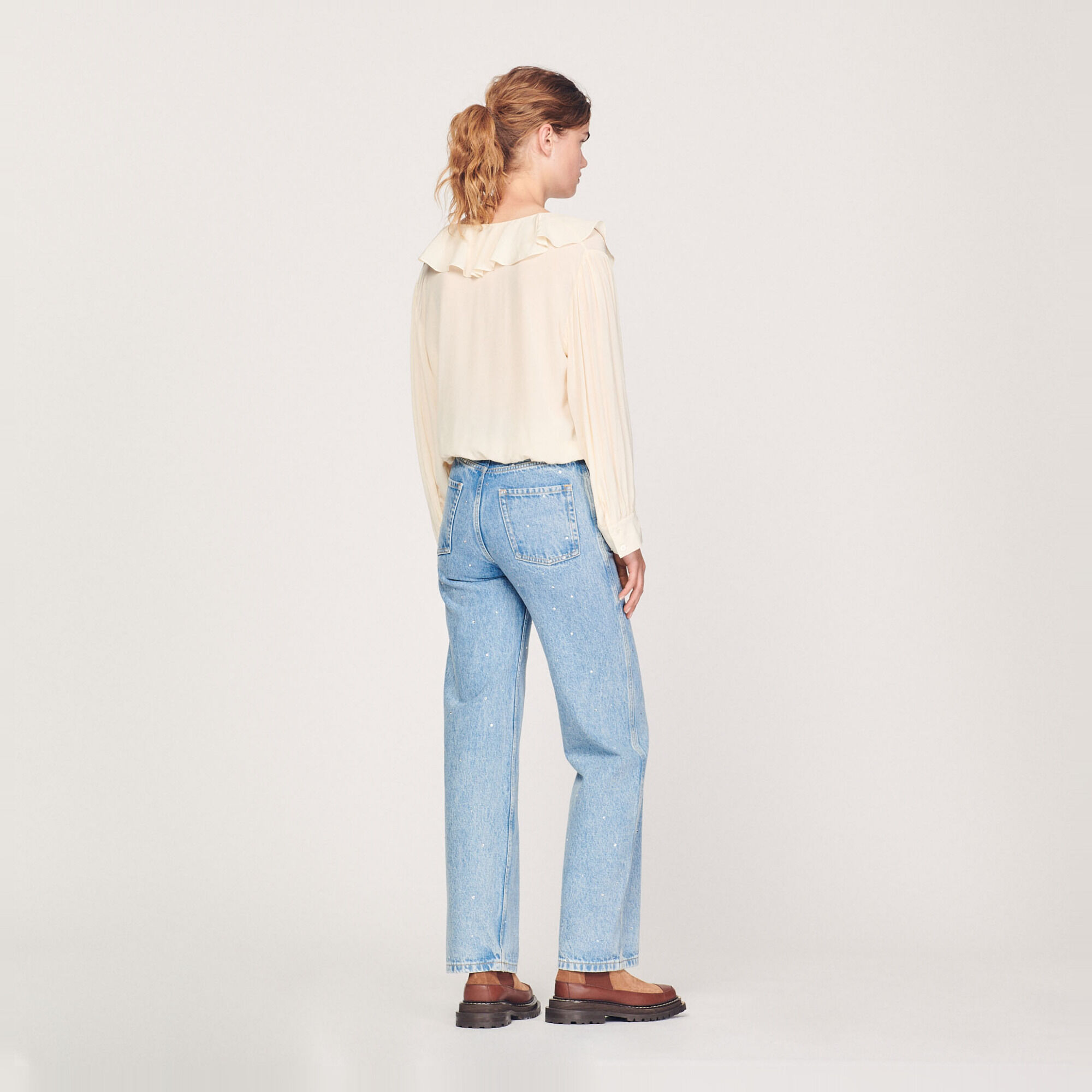 Flowing ruffled blouse