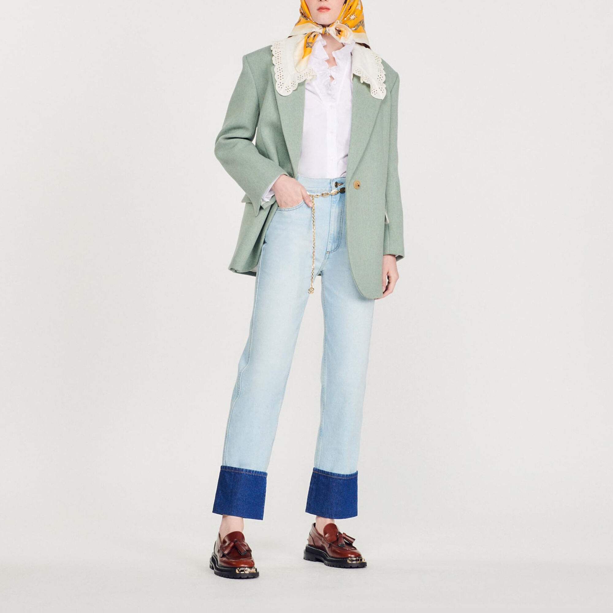 Oversized suit jacket green For Women Sandro Paris