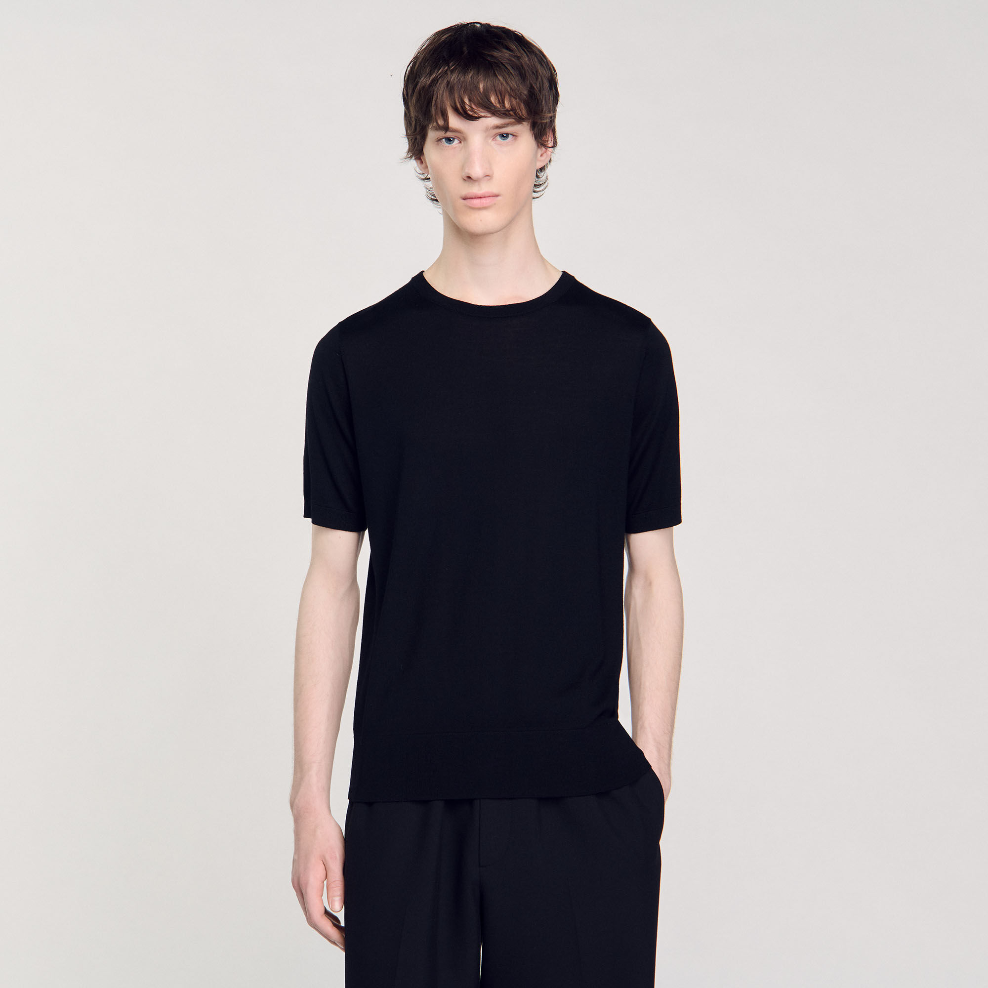 Flowing knit T-shirt