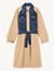 Mixed-material trench coat