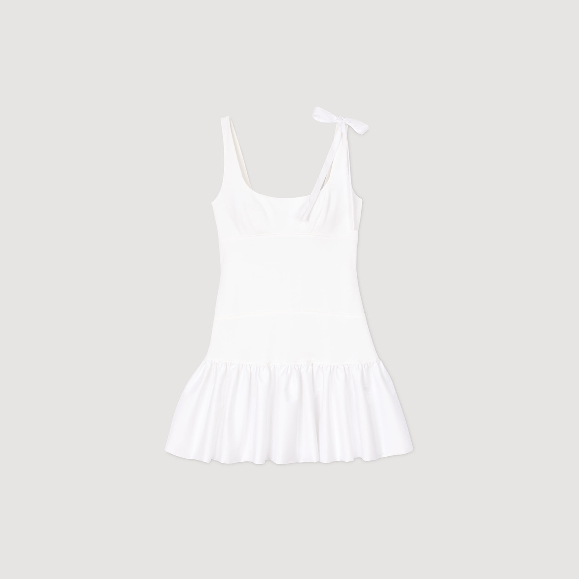 Dual-material short dress