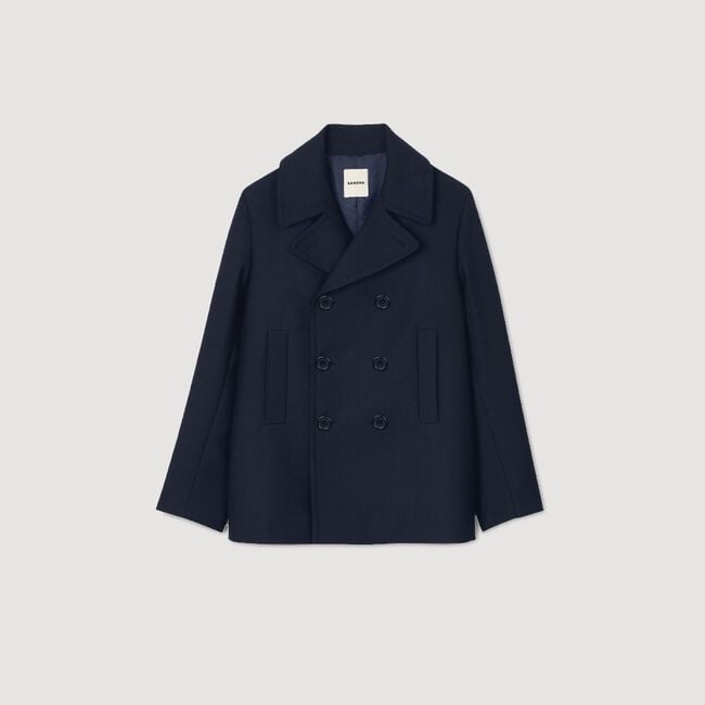 Wool blend pea jacket