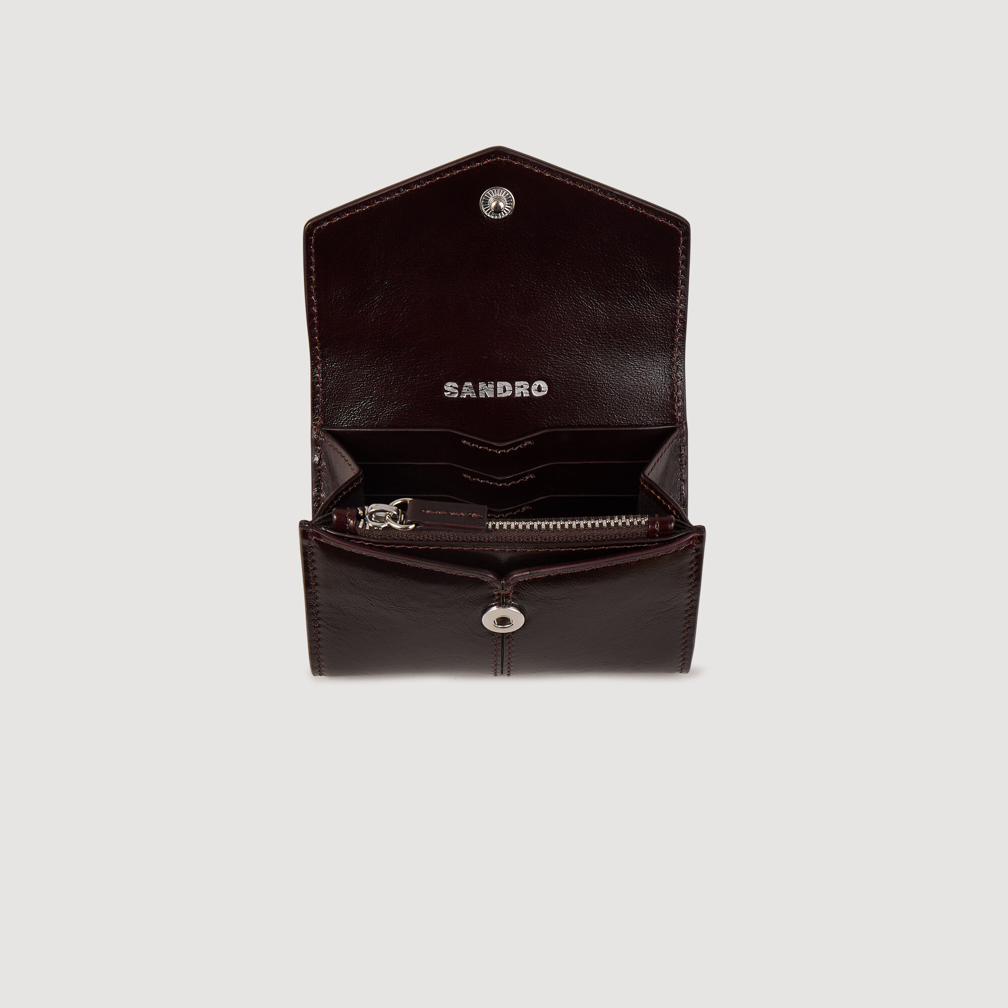 Glazed leather wallet