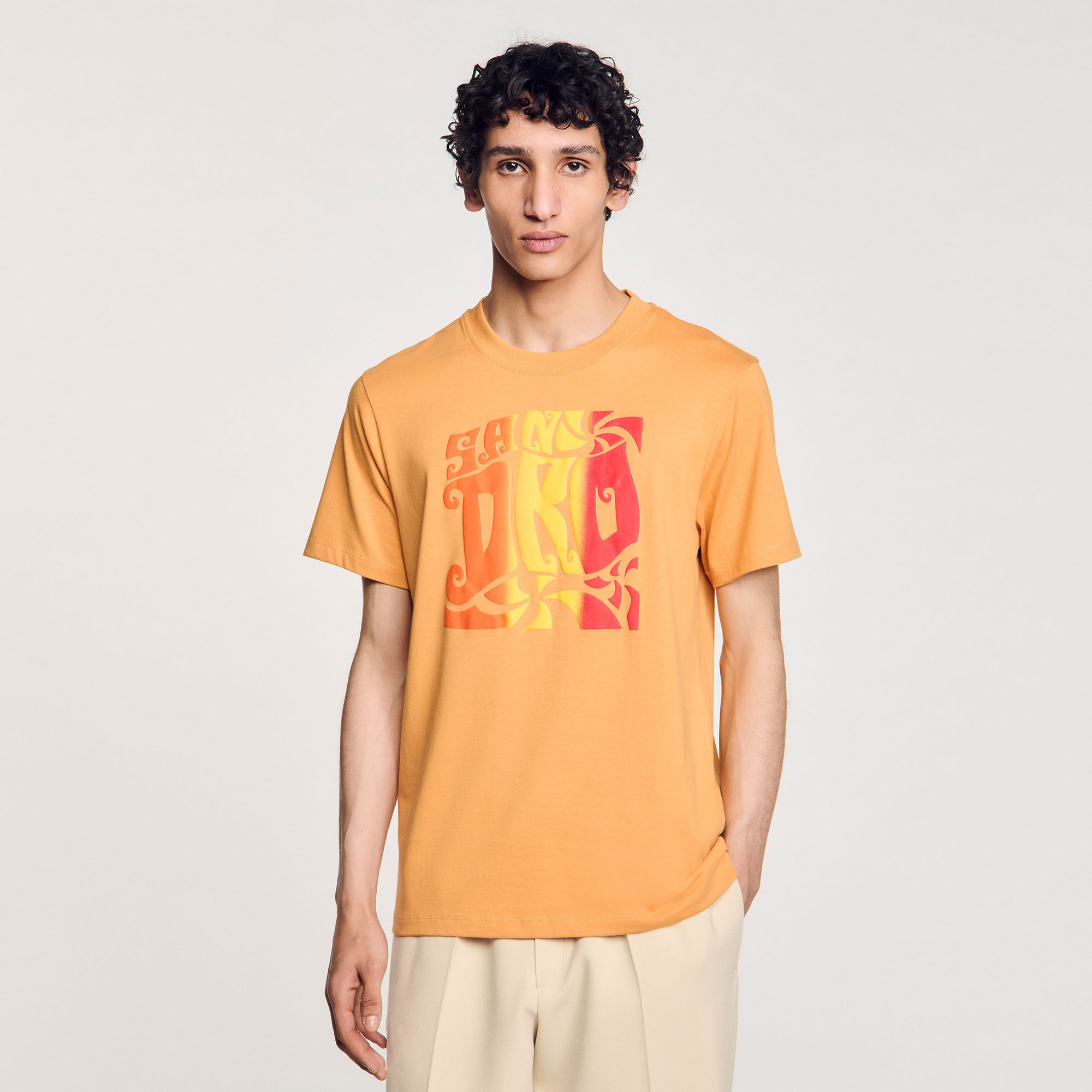 Wave print cotton T-shirt