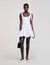Dual-material short dress