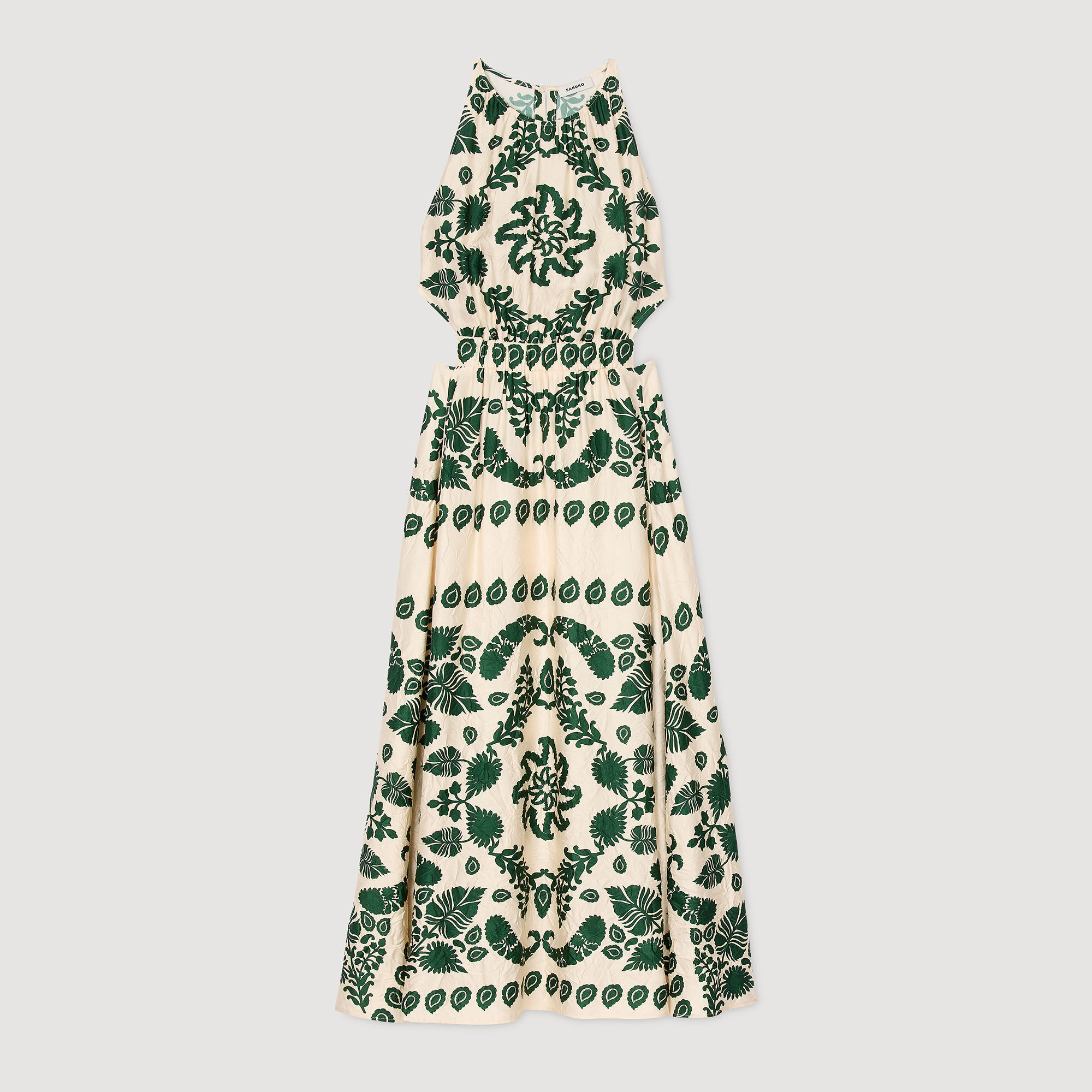 Leaf print maxi dress