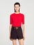 Short-sleeve ribbed jumper