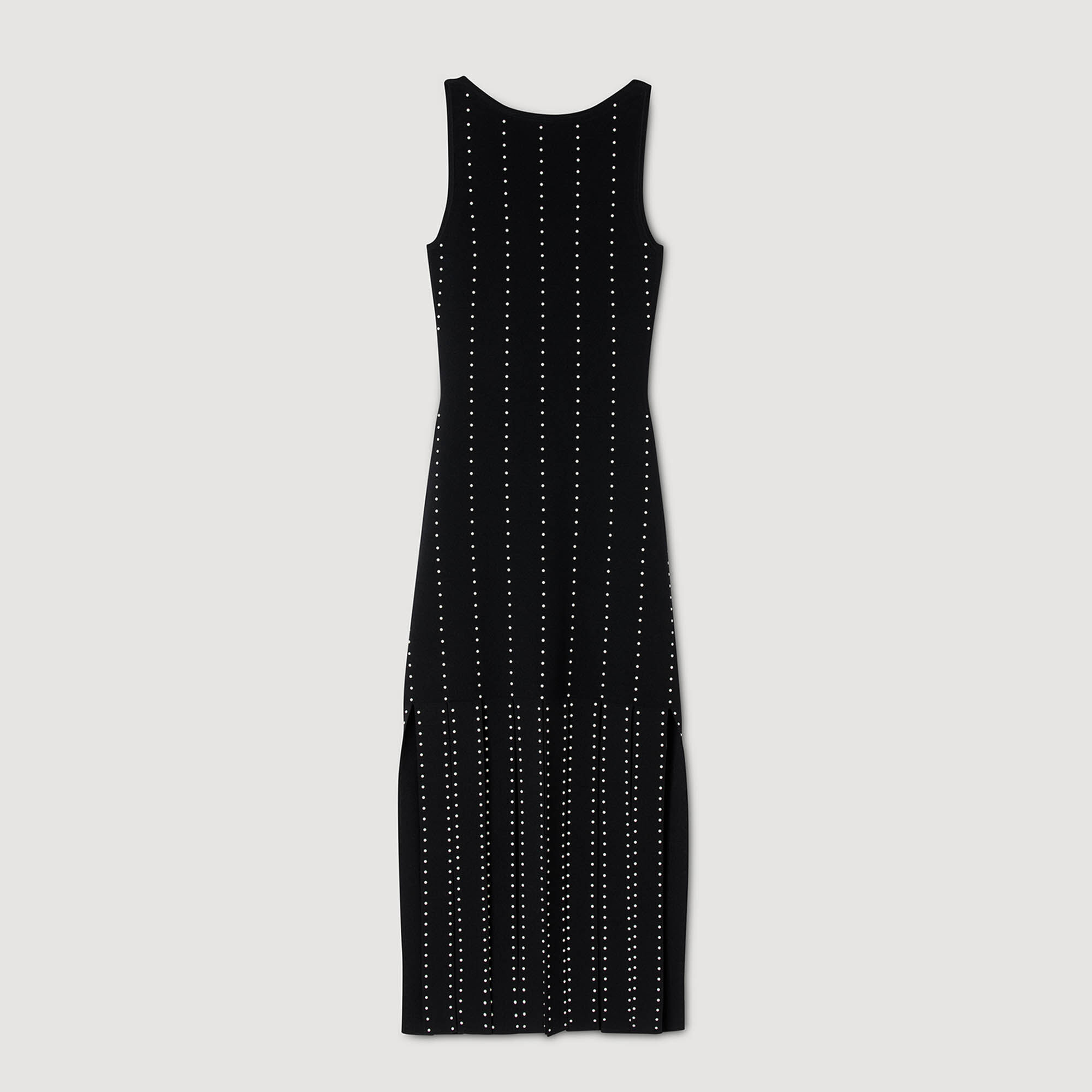 Fringed knit maxi dress