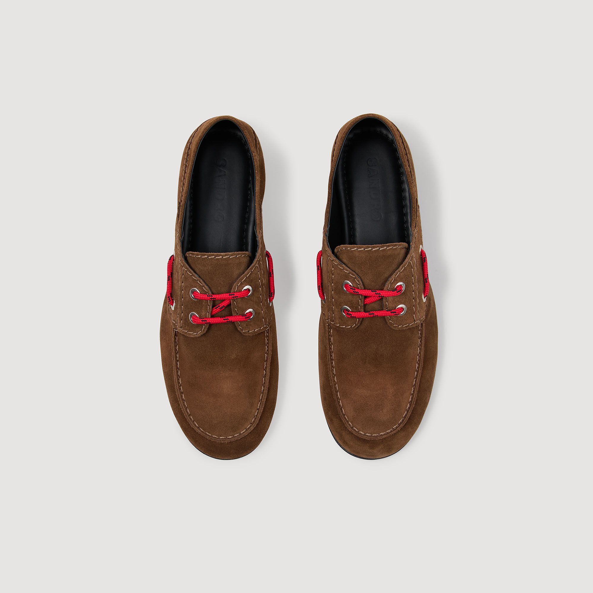 Suede lace-up boat shoes