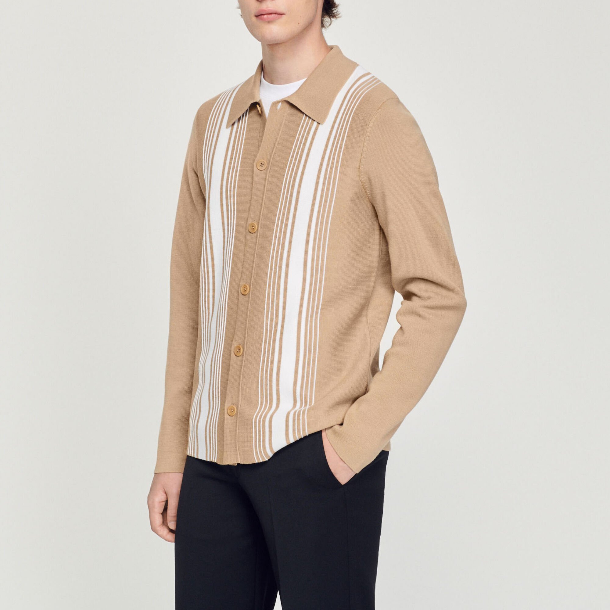 Cardigan with contrasting embroidery