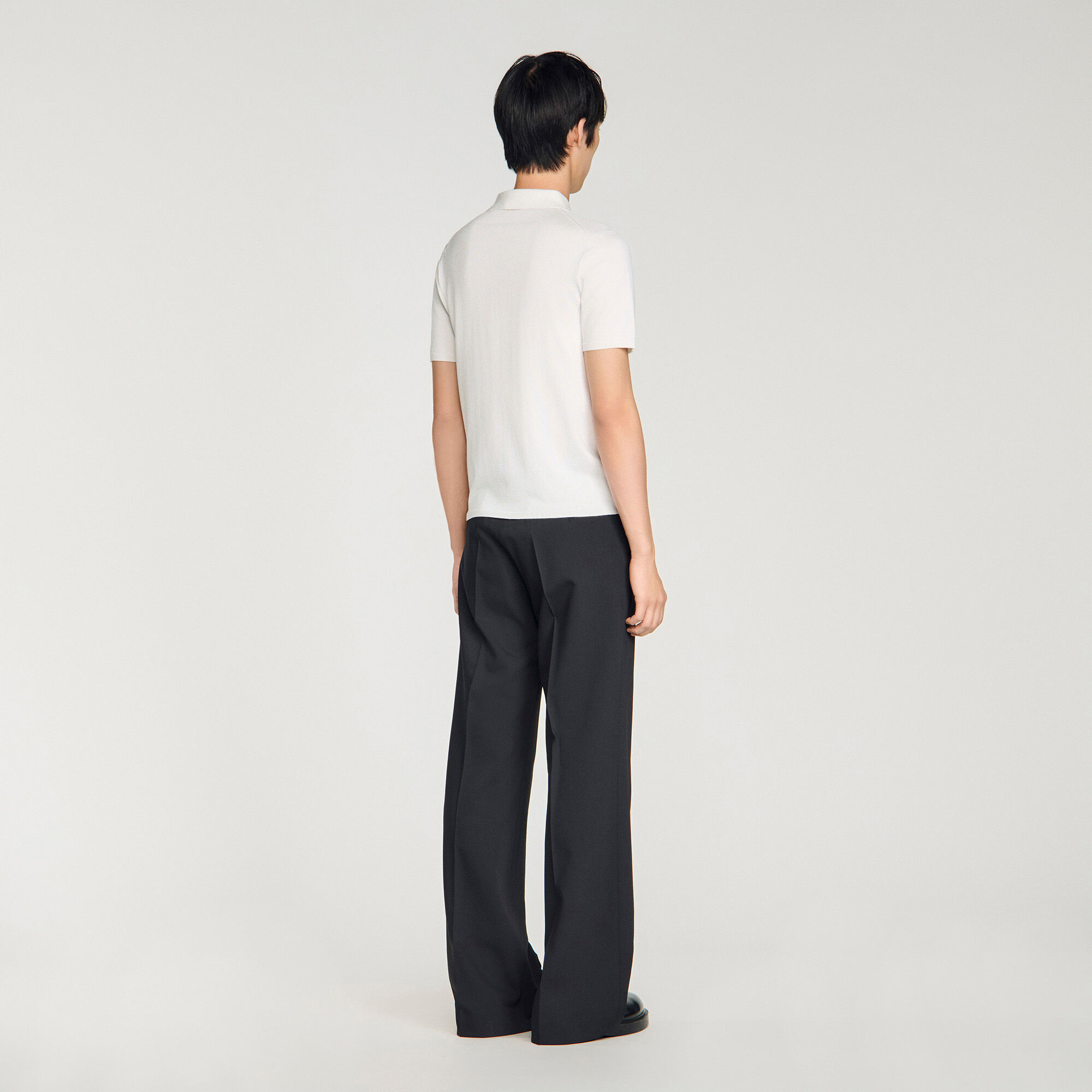 Short-sleeve knitted polo shirt