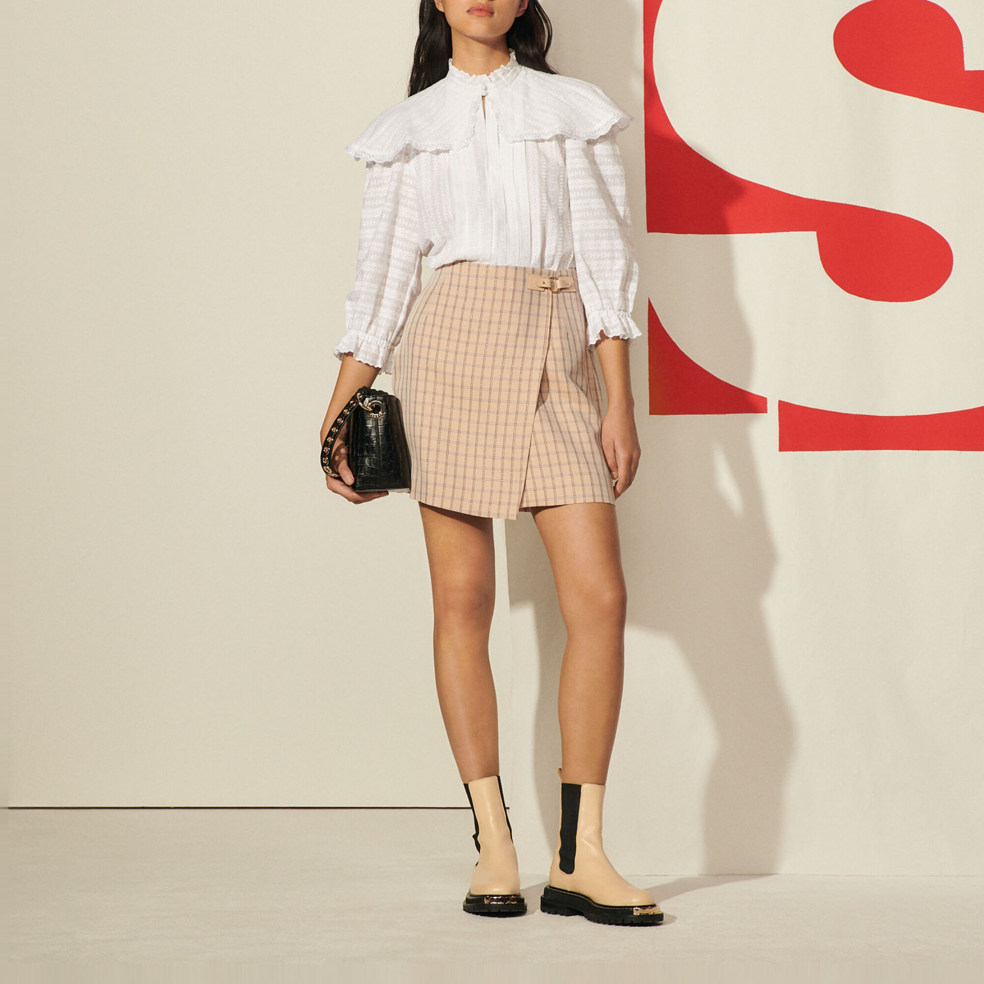 Short checked skirt