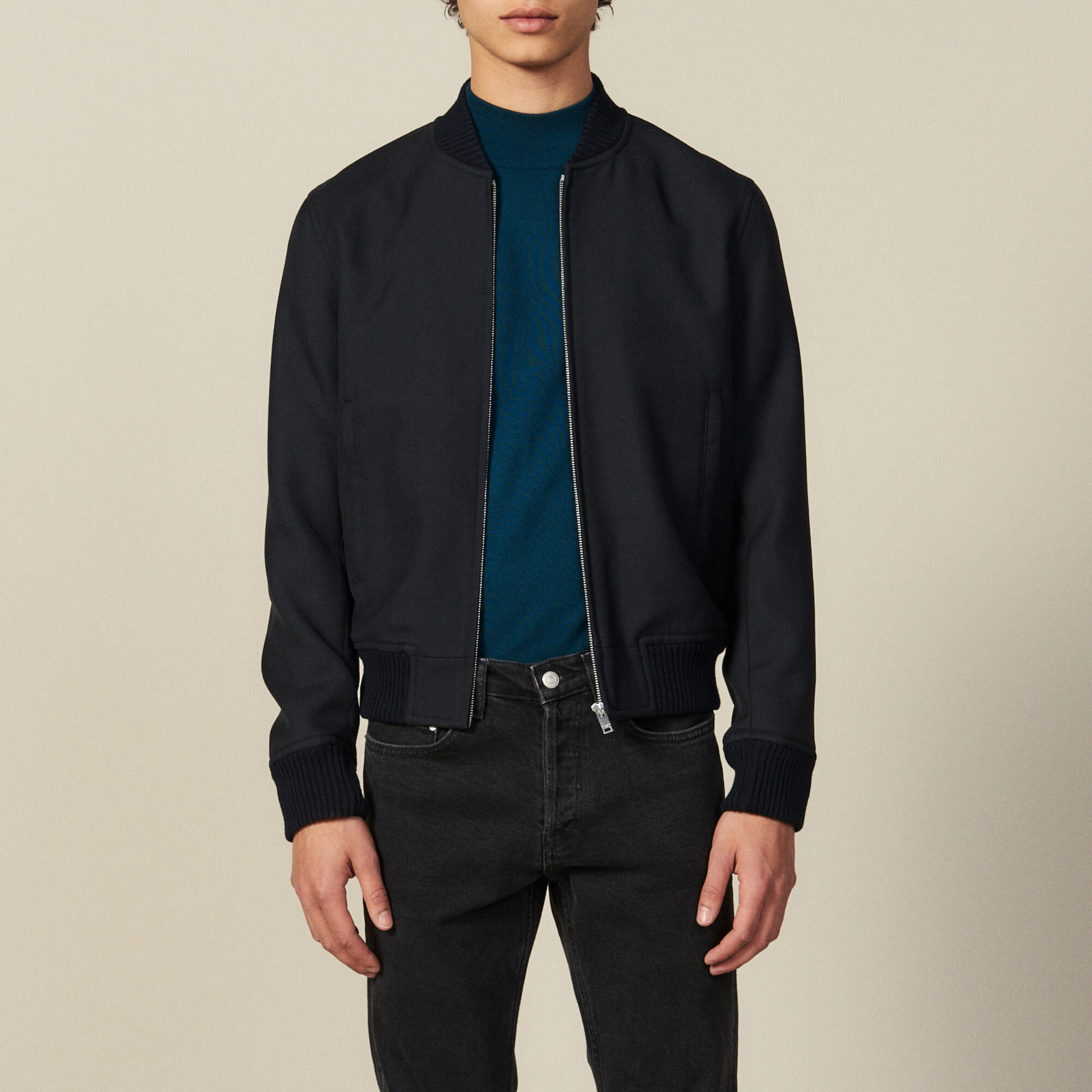 sandro parisジャケット Zip jacket white / beige for Men | Sandro Paris