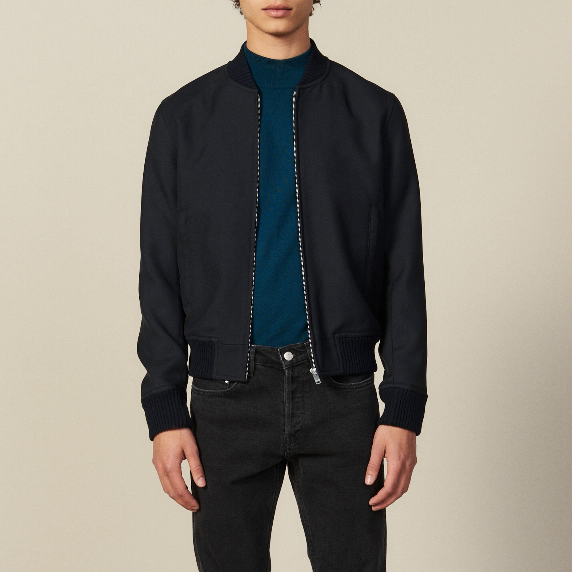 Zipped bomber jacket