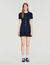 Short knit dress with ruffles
