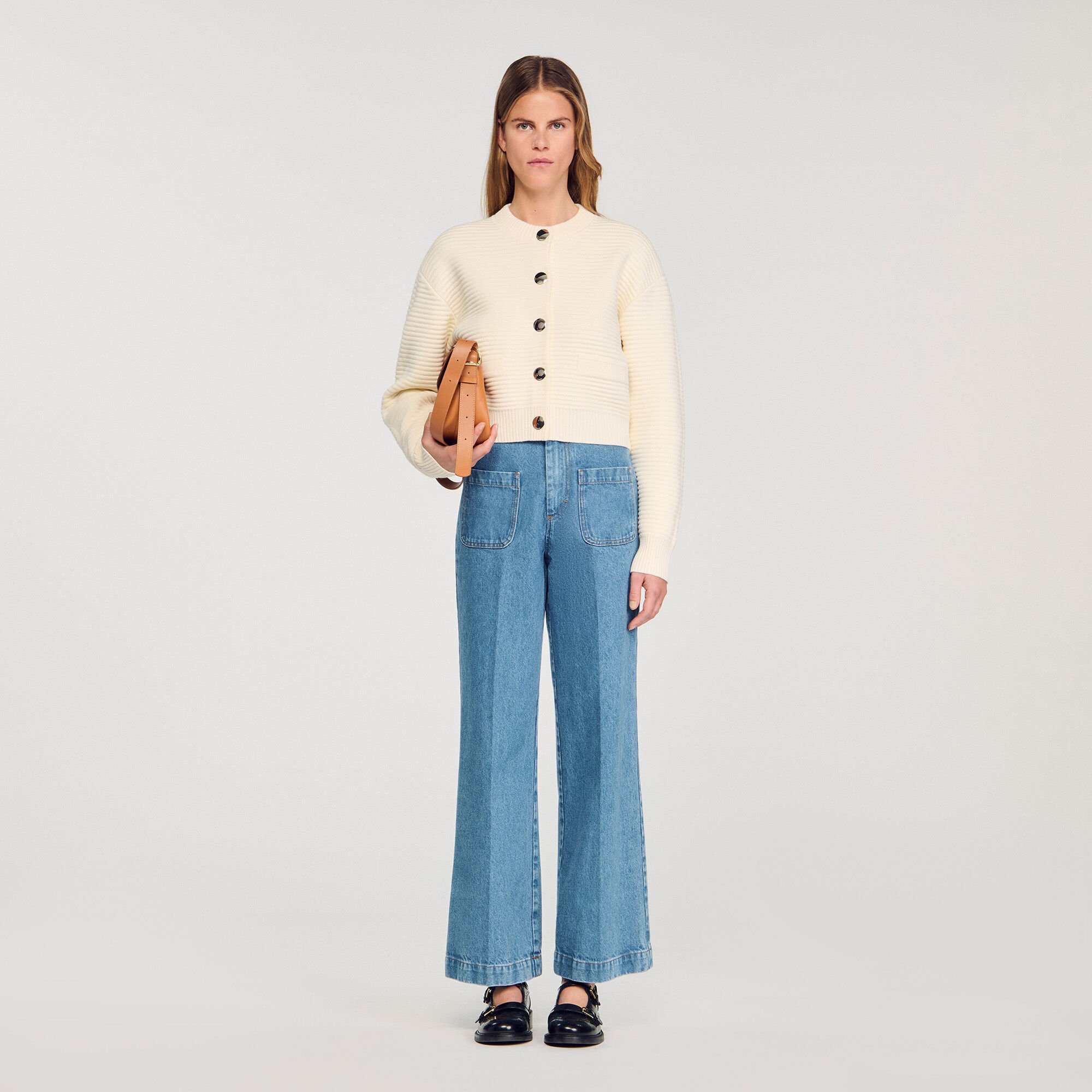 Textured knit cardigan
