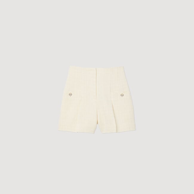 Tweed high-waisted shorts